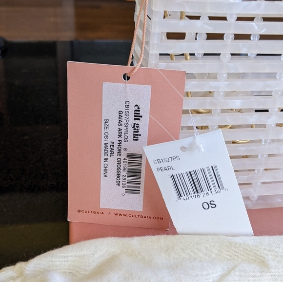 NIB Cult Gaia GAIA'S ARK PHONE Acrylic CROSSBODY Bag in Pearl-$248 - Picture 5 of 16